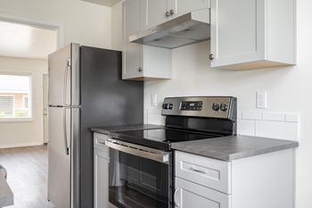 Stainless steel appliances in select homes